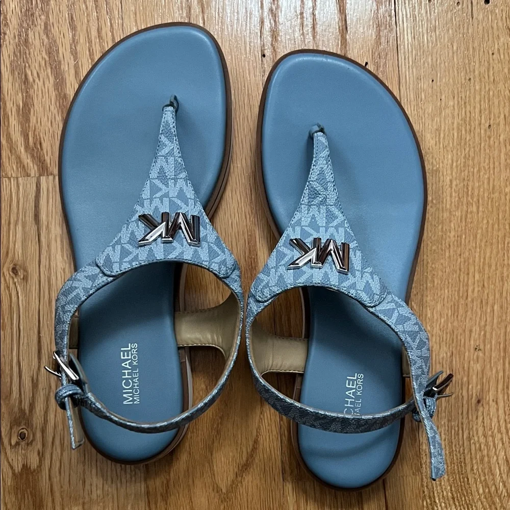 Michael Kors Denim Blue Thong Sandals - Picture 1 of 6